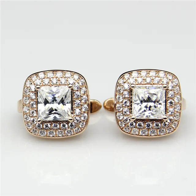 Lasamero Princess Halo Moissanites 2 6ct Earrings Studs 9k Rose Gold Lasamero Princess Halo Moissanites 2 6ct Earrings Studs 9k Rose Gold Pair Lab Grown Diamond Stud