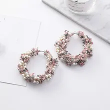 Новое поступление, классические круглые металлические женские серьги-кольца, корейская мода, новые преувеличенные шерстяные серьги с жемчугом, серьги с жемчугом ручной работы