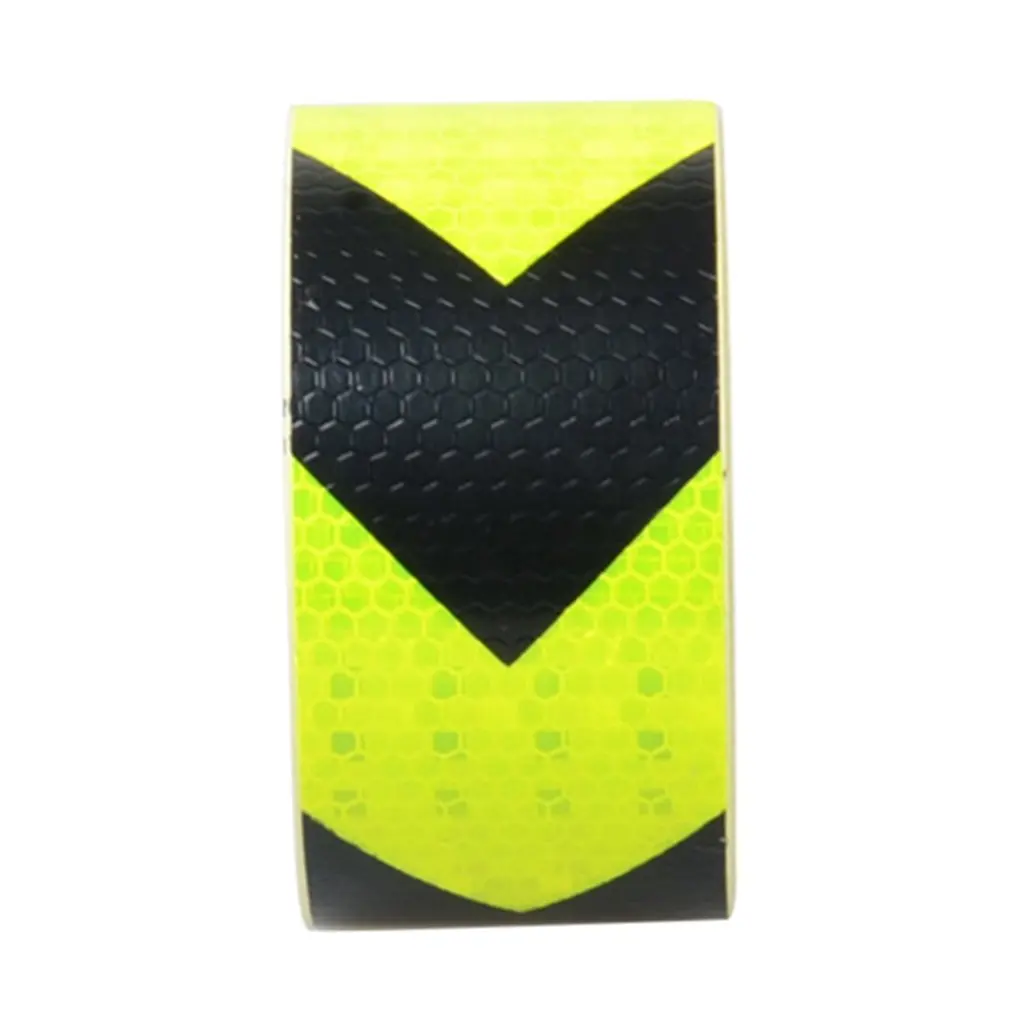 Новая 5 см ширина длинная самоклеящаяся ПВХ Светоотражающая Лента безопасности дорожного движения Строительная площадка Светоотражающая стрела 45 м - Цвет: Цвет: желтый