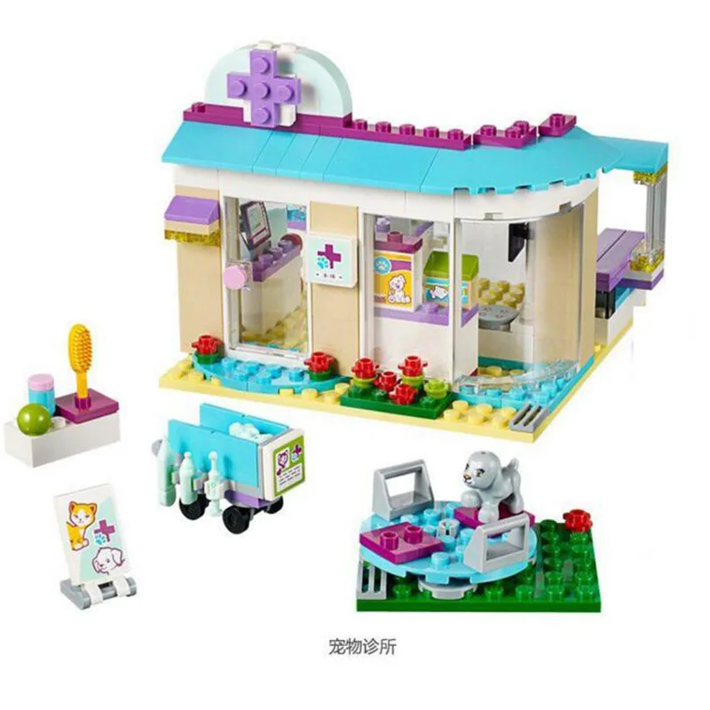 10537 203Pcs Friends Vet Clinic Model Girl Friends Vet Ambulance LegoINGly Designer Toys Compatible 41085 Vet Pet Hospital
