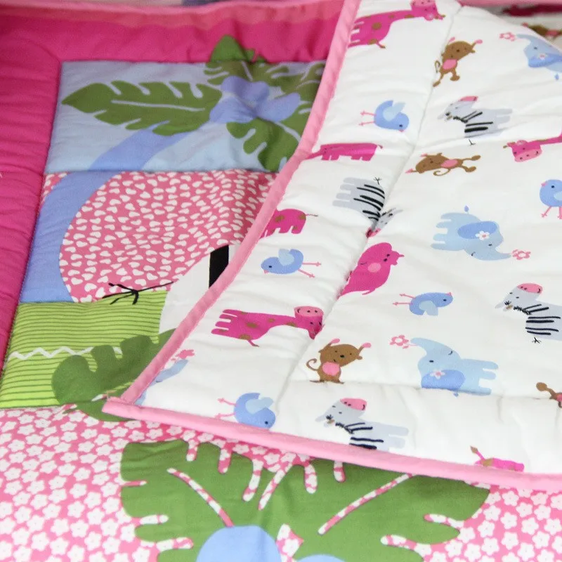Ups Новинка 3 шт. детское постельное белье с цветочным рисунком для маленьких девочек, льняное покрывало, одеяло, защитный бортик