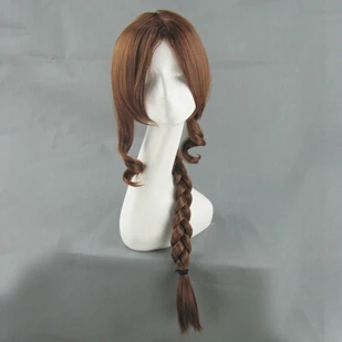 

Anime Cosplay party Wigs CRISIS CORE FINAL FANTASY VII Cos Aerith Gainsborough long Hair 90cm Fashion + Free Wig Cap