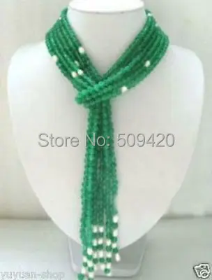 

Free Shipping >>>3S 50inch L'' Asian Natural 6mm Jade Loose beads/Pearl Necklace Sash