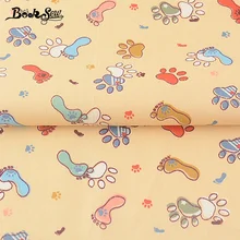 Книжное шитье хлопчатобумажная ткань оранжевый швейная ткань отпечаток ноги Узорчатое стеганое одеяло простыня лоскутное Скрапбукинг ткани Tecido