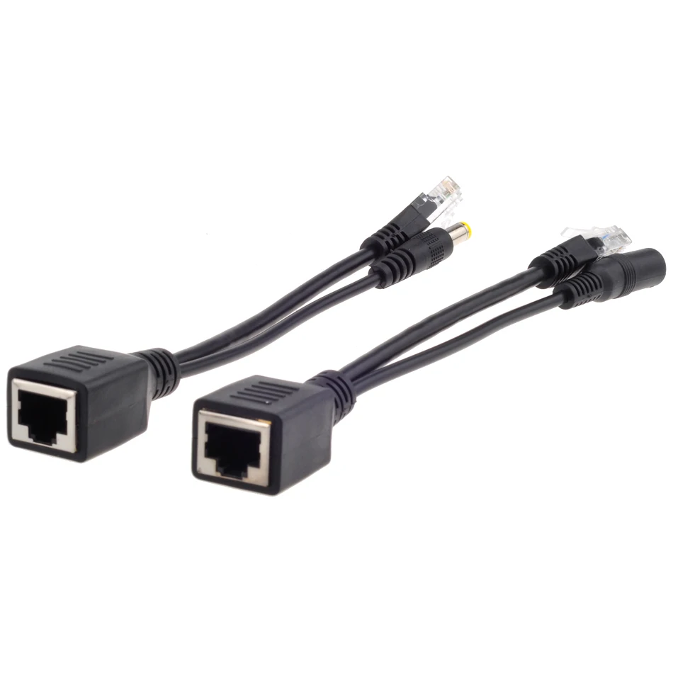 20pcs (10pair) POE Passive Cable Splitter Power Over Ethernet POE Injector Camera CCTV Adapter 12V Power Supply Cable 24V 48V