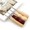 4 Styles Boxwood Redwood Gourd Canvas Leather Sewing Shoes Wood Handle Tool Awl Hand Stitching Taper Needle Tool Craft Supplies ► Photo 2/6