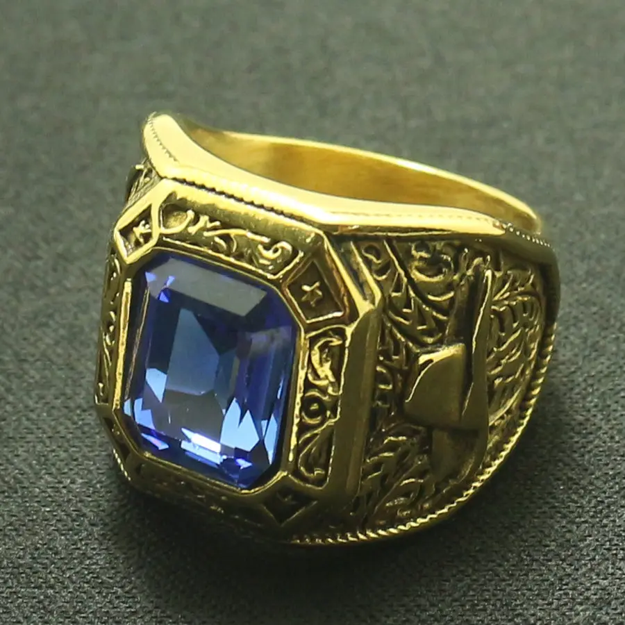 Hommes Anneaux Strass Lycée Aigle Punk Hip Hop Pour Motard Mâle