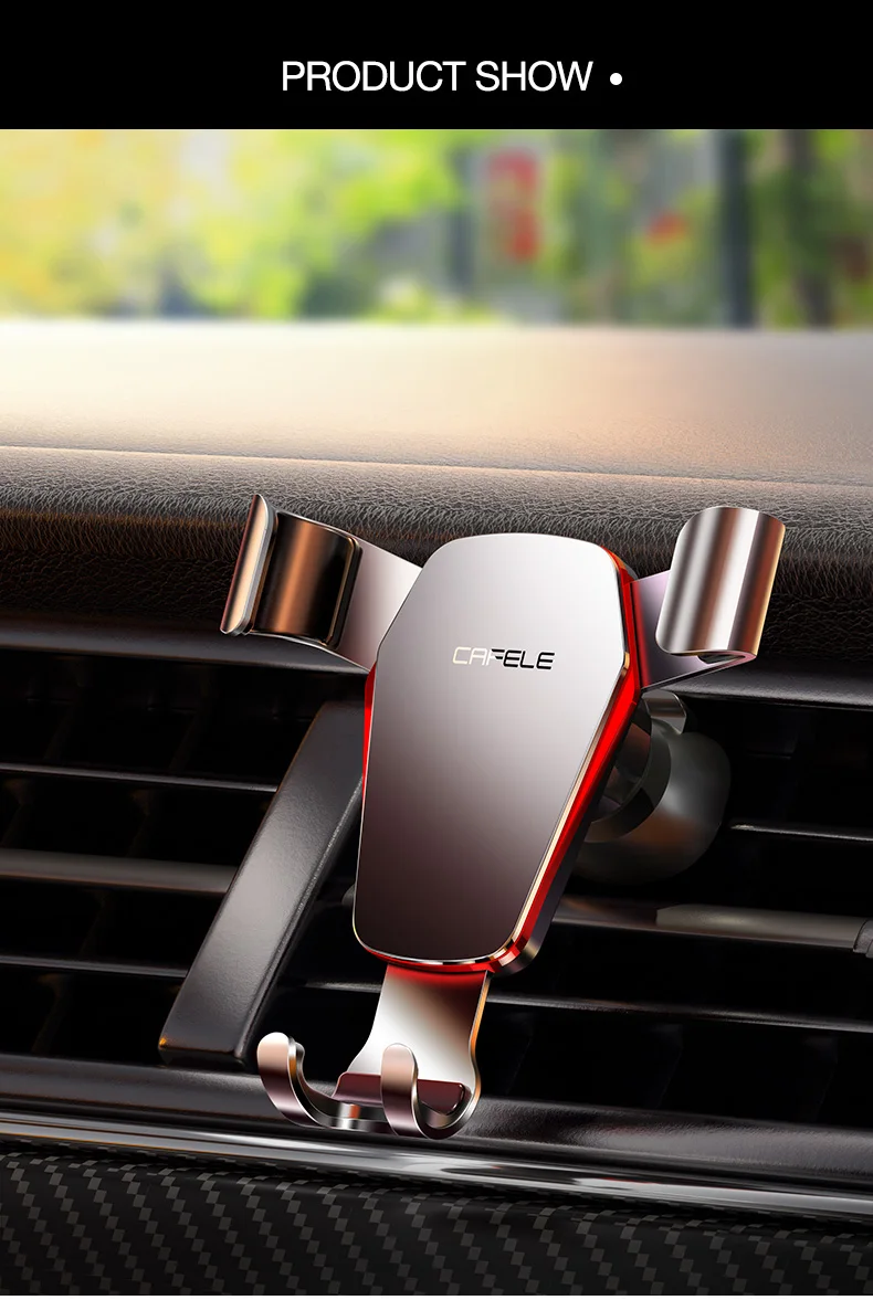 CAFELE Gravity Car Phone Holder Air Vent Monut Stand Holder For Phone in Car Support For iPhone 12 11 Pro Accessory Car Interior flexible phone holder