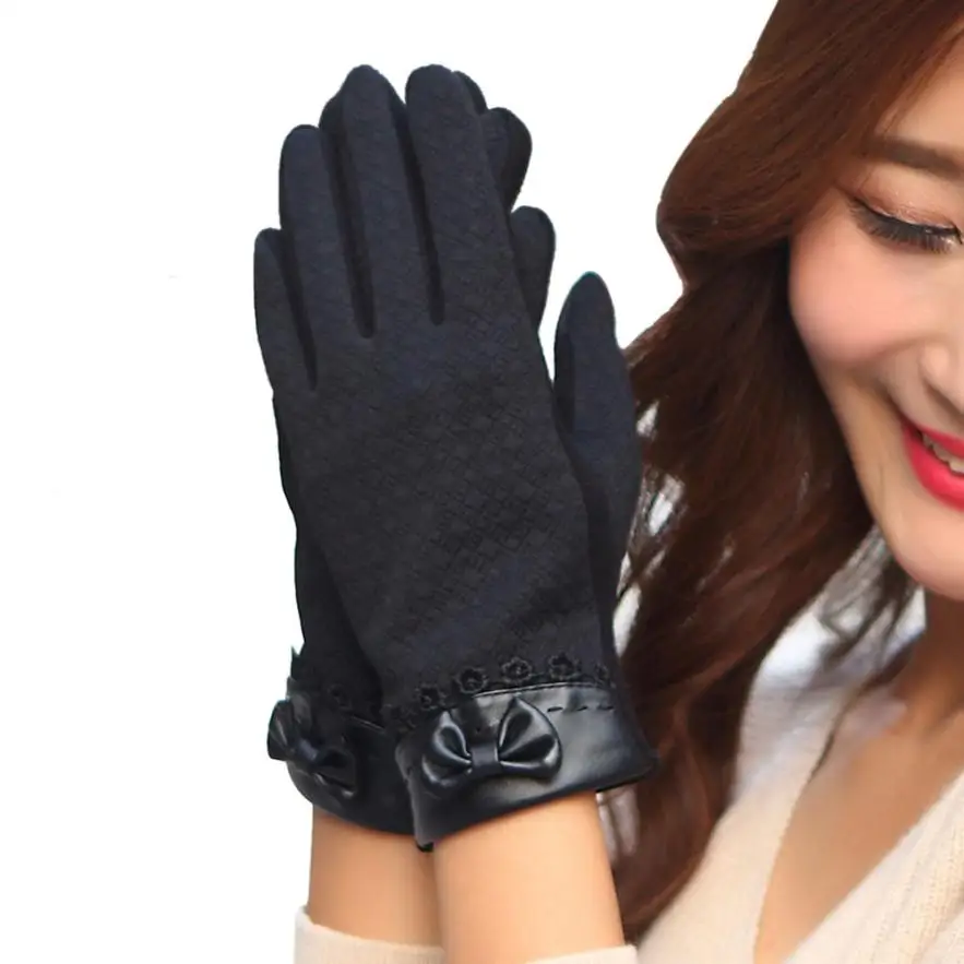 Модные женские зимние осенние спортивные теплые перчатки Eldiven Guantes mujer кожаные Luvas