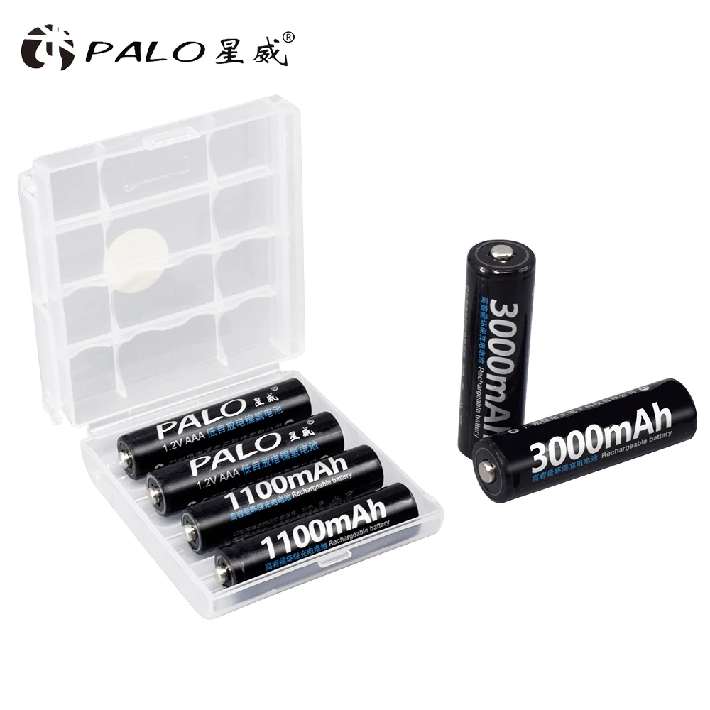 PALO 4Pcs 3000mAh 1.2V AA Rechargeable Batteries+4Pcs 1100mAh 1.2V AAA Battery NI-MH AA AAA Rechargeable Battery for Camera Toy 3
