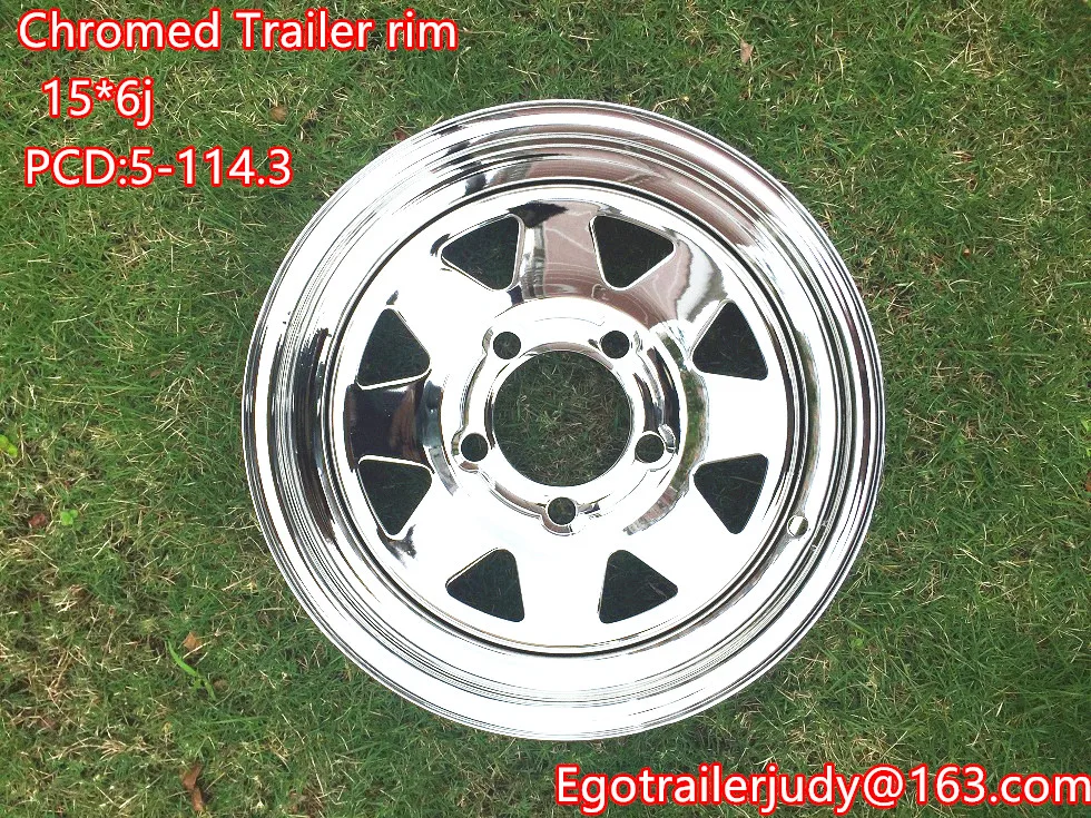 

Ego trailer 15"*6J CHROMED spoke trailer rim 5 -114.3 car bolt pattern trailer parts, trailer accessories