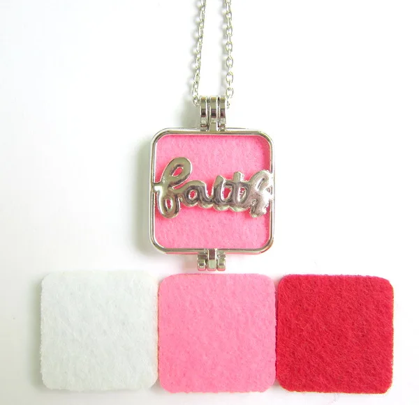 FAITH word meaningful DIY aromatherapy oil diffuser necklaces with 3pc felt pad | Украшения и аксессуары