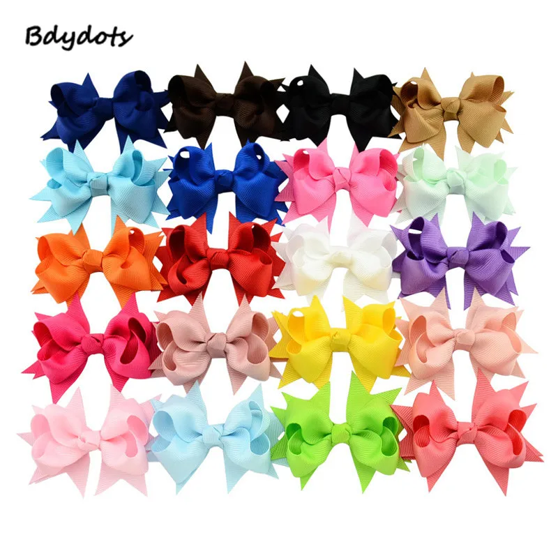 

Popular Baby 20Pcs/Lot Ribbon Bow Cute Girls Hairpins Children Hair Clip Hair Accessories Headwear Dovetail Alligator Hair Clips