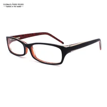 Прямоугольные линзы красочные ацетатная оправа для очков женский черный на красном полосе гибкий шарнир женские студенческие оптические очки HZ065
