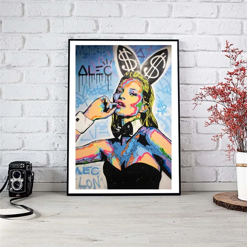 

Kate Moss Playboy Icon Alec Monopolyingly Wall Art Canvas Posters Prints Painting HD Wall Pictures For Bedroom Modern Home Decor