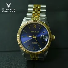 Reloj de acero inoxidable de moda para Hombre, reloj de acero inoxidable, reloj de cristal de zafiro resistente al agua de 100 m, Relojes para Hombre 2018