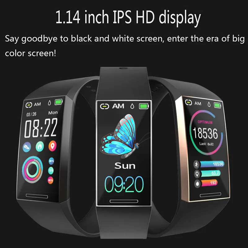 

2019 kinyo luxury smart band heart rate blood pressure tracker female function fitness smart bracelet stopwatch smart wristband