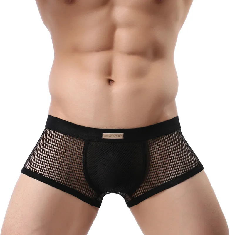 

Male underwear big mesh breathable boxer men sexy gay men underwear brand brave preson bielizna cueca boxer underpants masculina