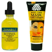 Pure Retinol Vitamin A 2.5% Hyaluronic Acid Facial Serum Face Cream+120ml 24K Golden Mask Anti Wrinkle Anti Aging Facial Mask