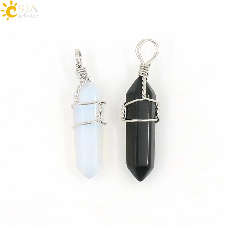 Bullet Shaped Natural Stones Pink Quartz Lapis Pendant