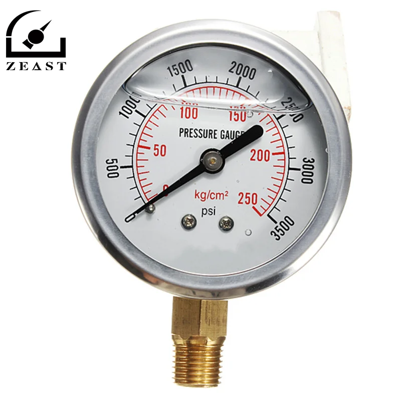 0 3500 Psi Hydraulische Vloeistof Gevulde Manometer Nieuwe Collectie