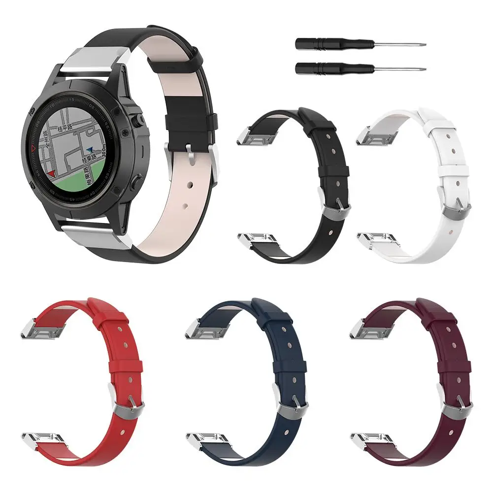 

Genuine Leather Replacement Watch Strap Wrist Band Strap Smart Watch Accessories For Garmin Quatix 3 Fenix 5X Fenix3 HR Garmin