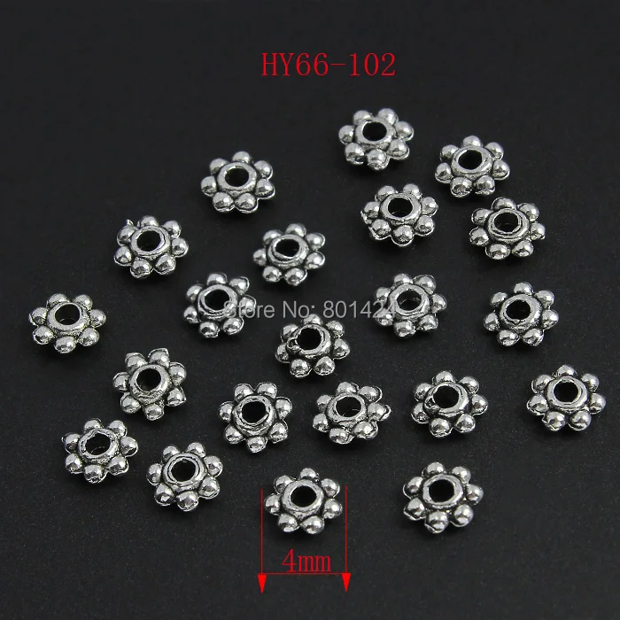 

free shipping 300pcs 66-102 Tibetan silver Daisy spacer beads bali beads 4mm metal beads