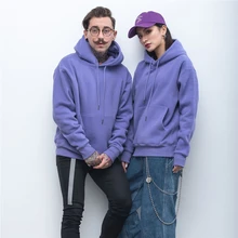 Winter Spring Men's Hoodie Sweatshirt Harajuku Style Men's Solid Color Plus Velvet Padded Loose Turtleneck Long Sleeve Top