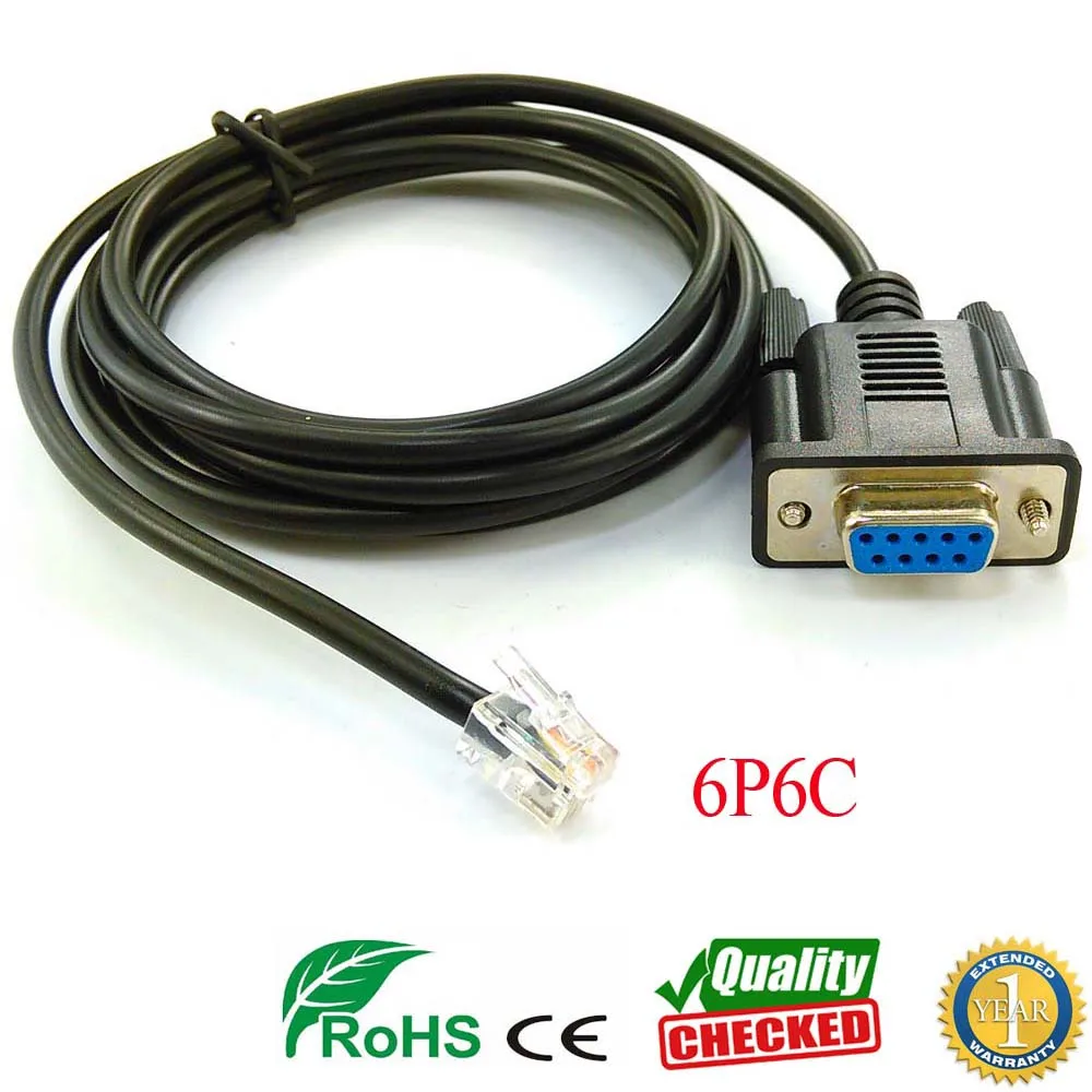 Db9 Rs232 To Rj11 Serial To Rj12 Cable For Serial Rs232 Pc Link Cable - Pc  Hardware Cables & Adapters - AliExpress