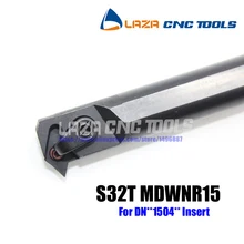 S32T-MDWNR 15 Chato Bar Virando Titular Interna, 62.5 Ângulo da ferramenta De Corte CNC, barra de Mandrilar Indexáveis para DNMG1504, torno barras de Mandrilar