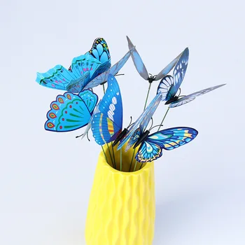 

24pcs/pack Colorful Butterfly 3D Stickers 10CM Insert Stand Adventure Time Vaporwave Back To The Future Kpop Stickers Decoration