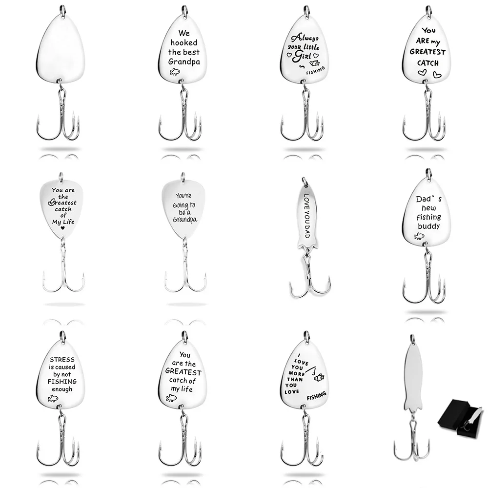 

Personalized Fish Hook Jewelry You are the greatest Catch of My Life Fishing Lure Stainless Steel Husband Father Friends Gifts