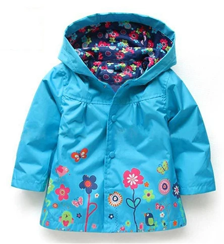 Осенне-зимняя куртка для маленьких девочек ветровка для девочек, детский плащ, плащ для девочек верхняя одежда для детей, одежда для детей возрастом 2, 3, 4, 5, 6 лет - Цвет: as picture