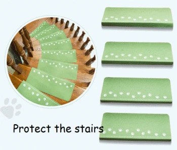 

1 Piece Indoor Staircase Self-adhesive Fluorescent Luminous Mat Dog Footprint Claw Pattern Carpets Step Soft Stair Treads Mats