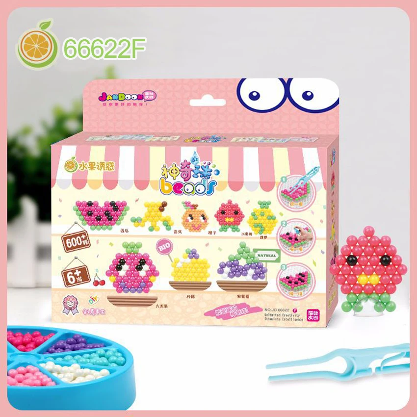 

DOLLRYGA 66622F 600pcs 5mm Water Spray Aqua Sticky Perlen Magic Beads Educational Puzzles Accessories Kit for Children Kids Toys