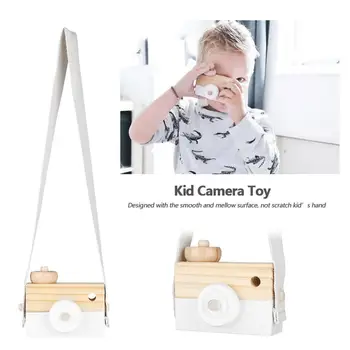 

Cute Nordic Style Hanging Wooden Camera Toys Baby Kids Safe Natural Educational Toys Fashion Photography Prop Decor Gifts