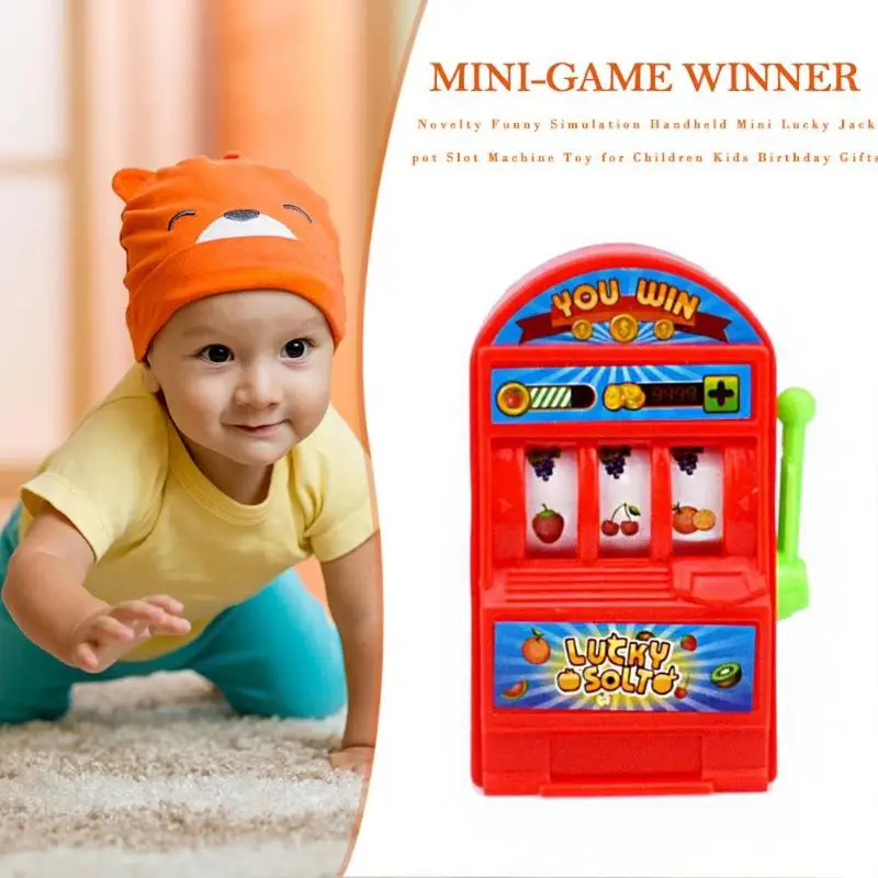

Simulation Handheld Mini Lucky Jackpot Slot Machine Toy Novelty Funny for Children Kids Birthday Gifts Funny Jokes Mini 2019 New