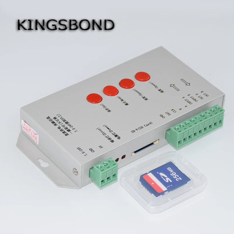

T1000S SD Card WS2801 WS2811 WS2812B LPD6803 LED 2048 Pixels Controller DC5V 12V 24V T-1000S RGB Controller