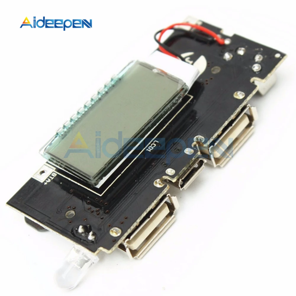 Автоматическая защита двойной USB 5V 1A 2.1A мобильный Банк питания 18650 литиевая