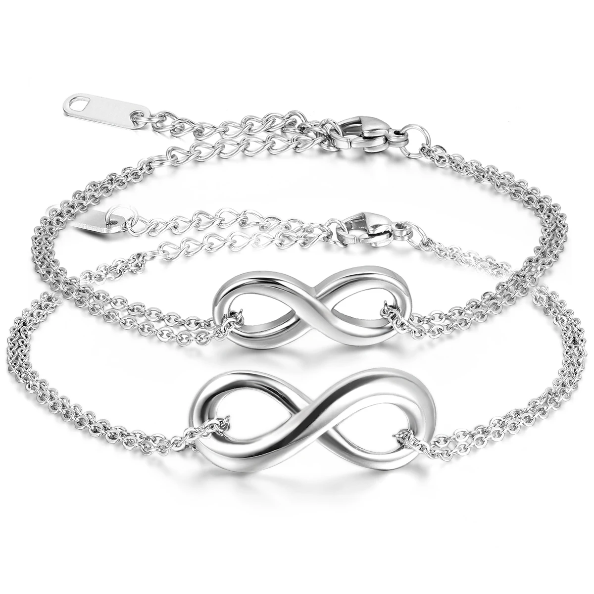 Браслеты шармы BONISKISS 316L для влюбленных пар из нержавеющей стали|infinity bracelet|charm