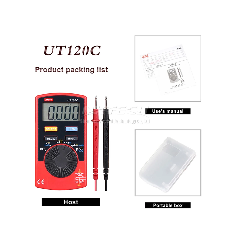 UNI T Цифровой мультиметр UT120C UT120B UT120A мини Карманный Авто Диапазон AC/DC Напряжение