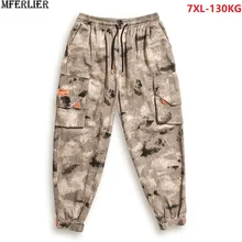Летние мужские брюки-карго, камуфляжные штаны с карманами для улицы, Классные брюки цвета хаки, хипстерские брюки размера плюс, большие размеры 6XL, 7XL, 48