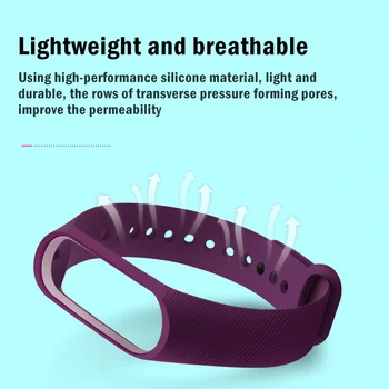 

For Miband 3 Strap Mi band 3 Accessories Replacement Silicone Varied Wrist Strap for Xiaomi mi 3 Smart Bracelets