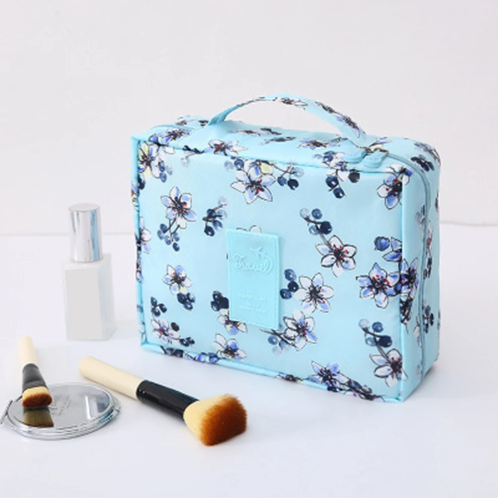 1PCs Portable Cosmetics Storage Bags Case With Zipper Large Capacity Double Layer Makeup Orgnizer For Travel Handbag Container