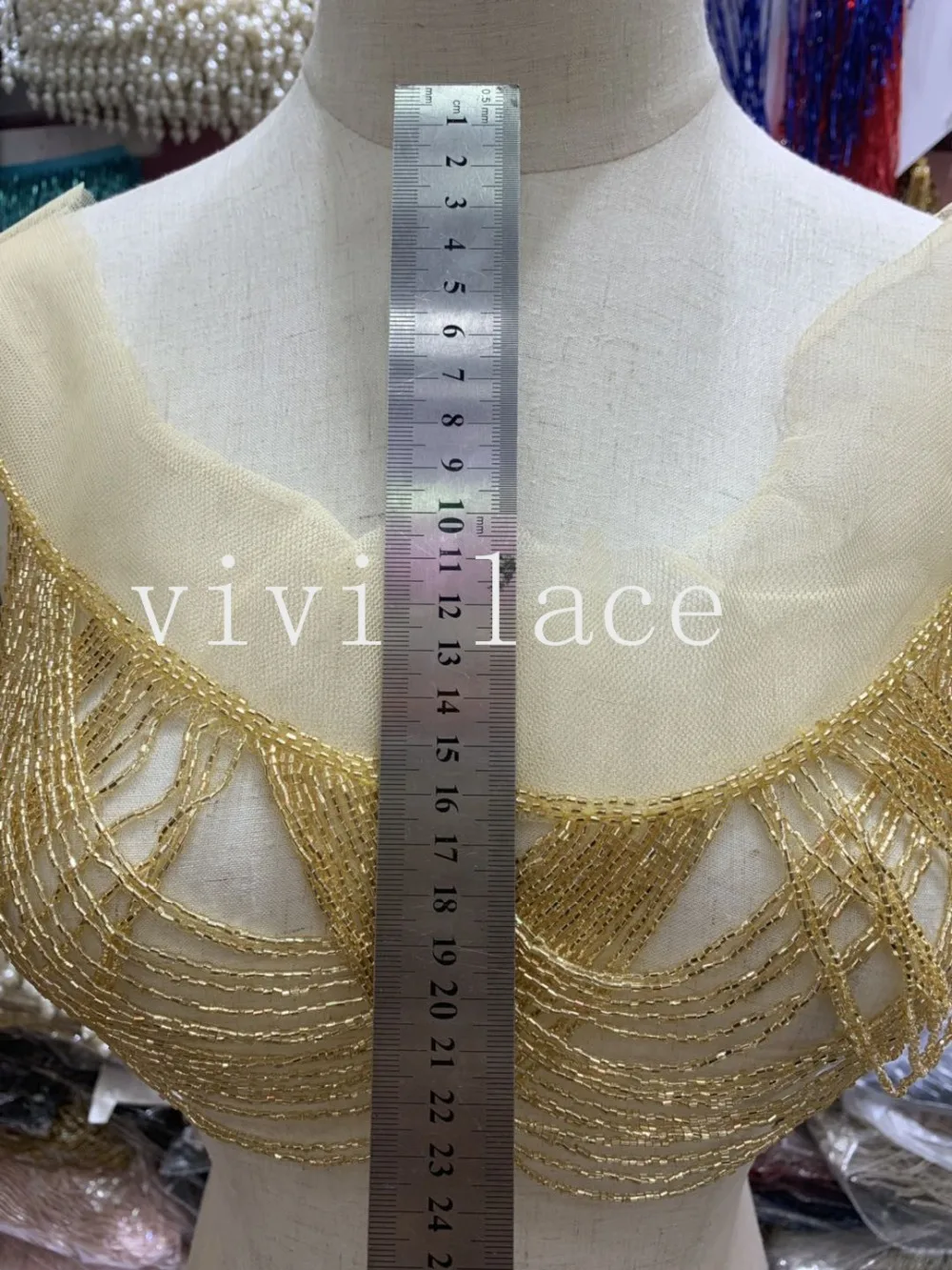 Yy312 цвет 10 шт./пакет золотые украшения на шею бахрома 8-9 см ширина для бального платья Украшение платье/модный дизайнер