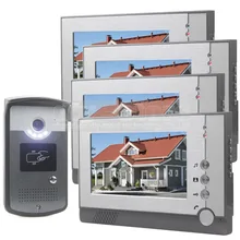 DIYSEUCR 7 inch Color LCD Display Video Door Phone Enter Intercom Doorbell Card Key RFID Reader LED Night Vision Camera 1V4