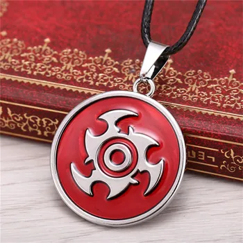 

Anime Naruto Metal Necklace Sharingan Logo Pendant Cosplay Accessories Jewelry Action Figure Cosplay Toys