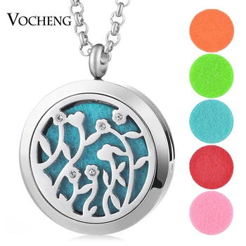 

10pcs/lot 316L Stainless Steel Aromatherapy Essential Oil Diffuser Locket Necklace Pendant Jewelry With Felt Oil Pads VA-462*10