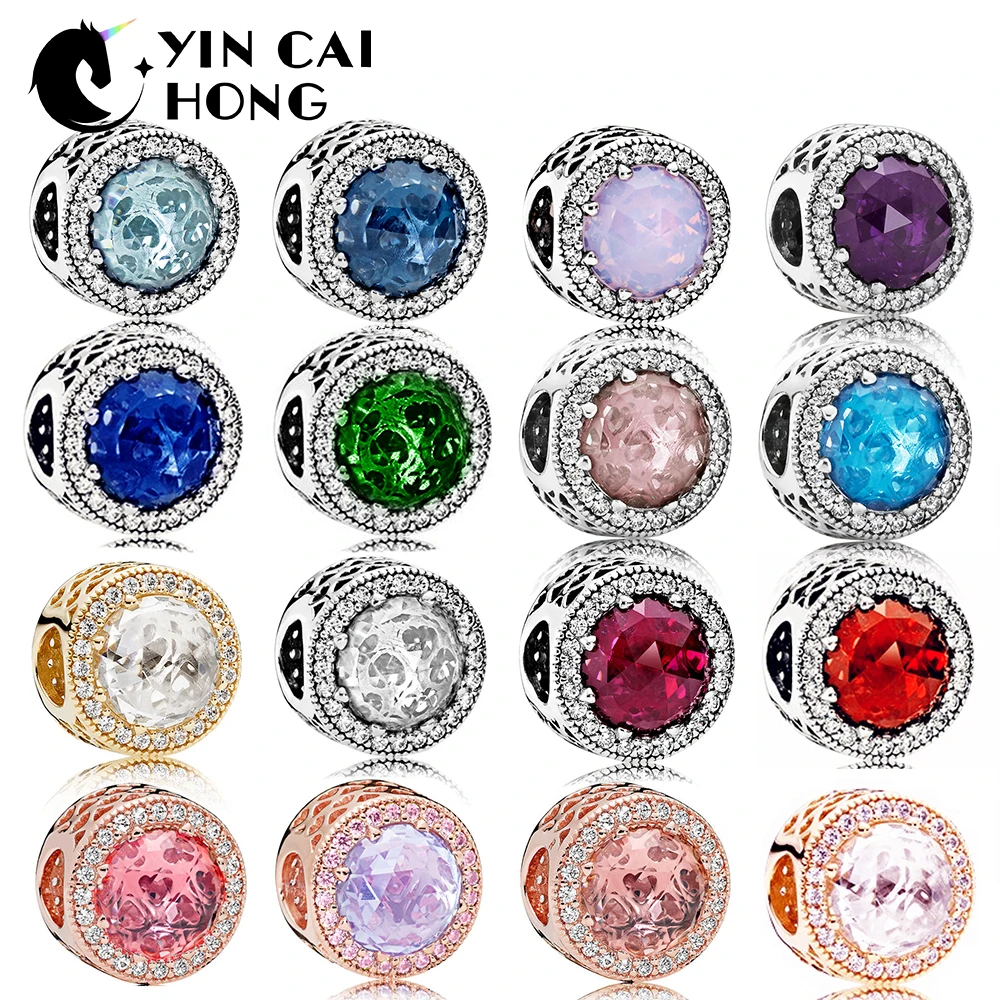 

YCH 100% 925 Sterling Silver 1:1 RADIANT HEARTS CHARM Beaded Multi-Color Selection Original Jewelry Manufacturer Wholesale