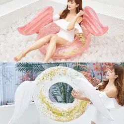 Гигантский надувной матрас для взрослых бассейн вечерние игрушки зеленые крылья ангела кольцо езда на воздухе матрас для плавания кольцо